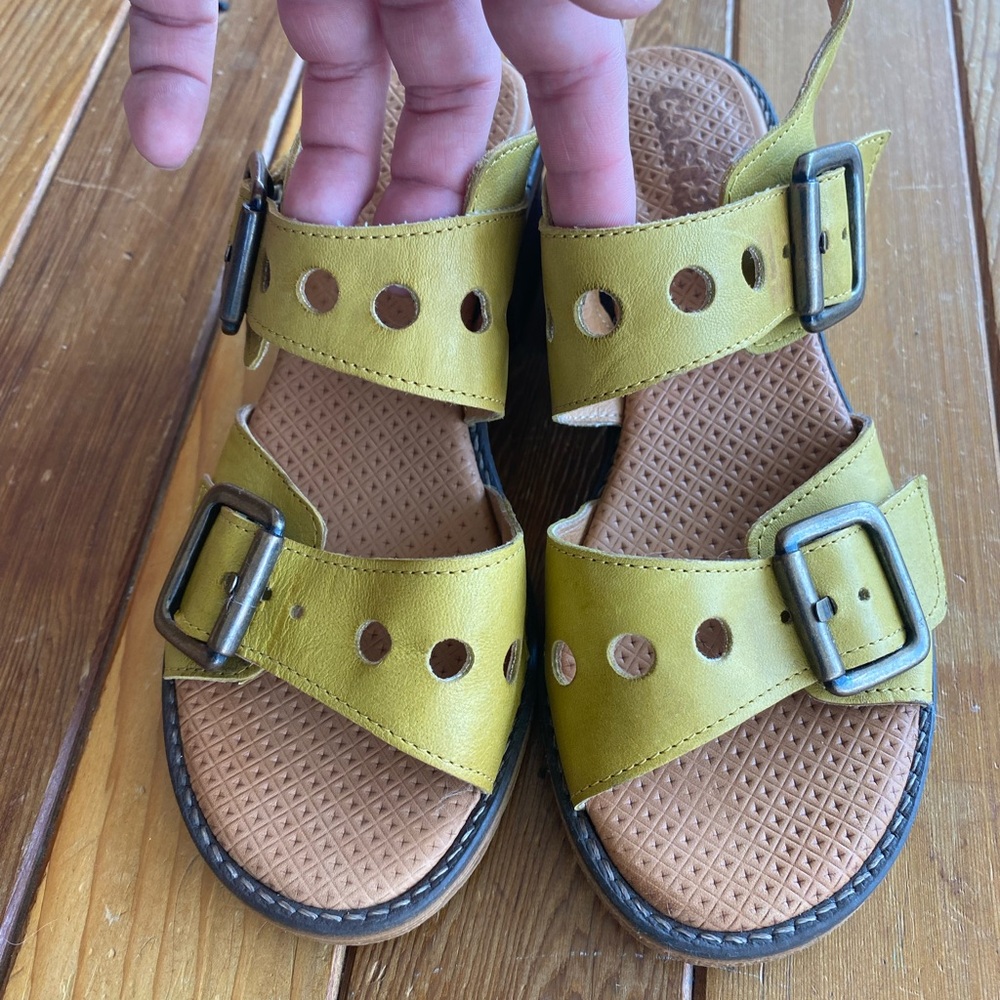 Leather boho Yellow Sandals
